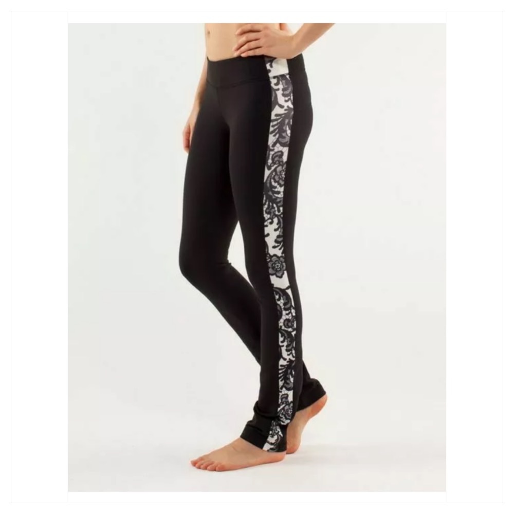 Size 4 Lululemon Side Angle Pant Black lace